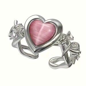 🌺 🌺 🌺 Vintage Style Pinkish Purple Heart Ring